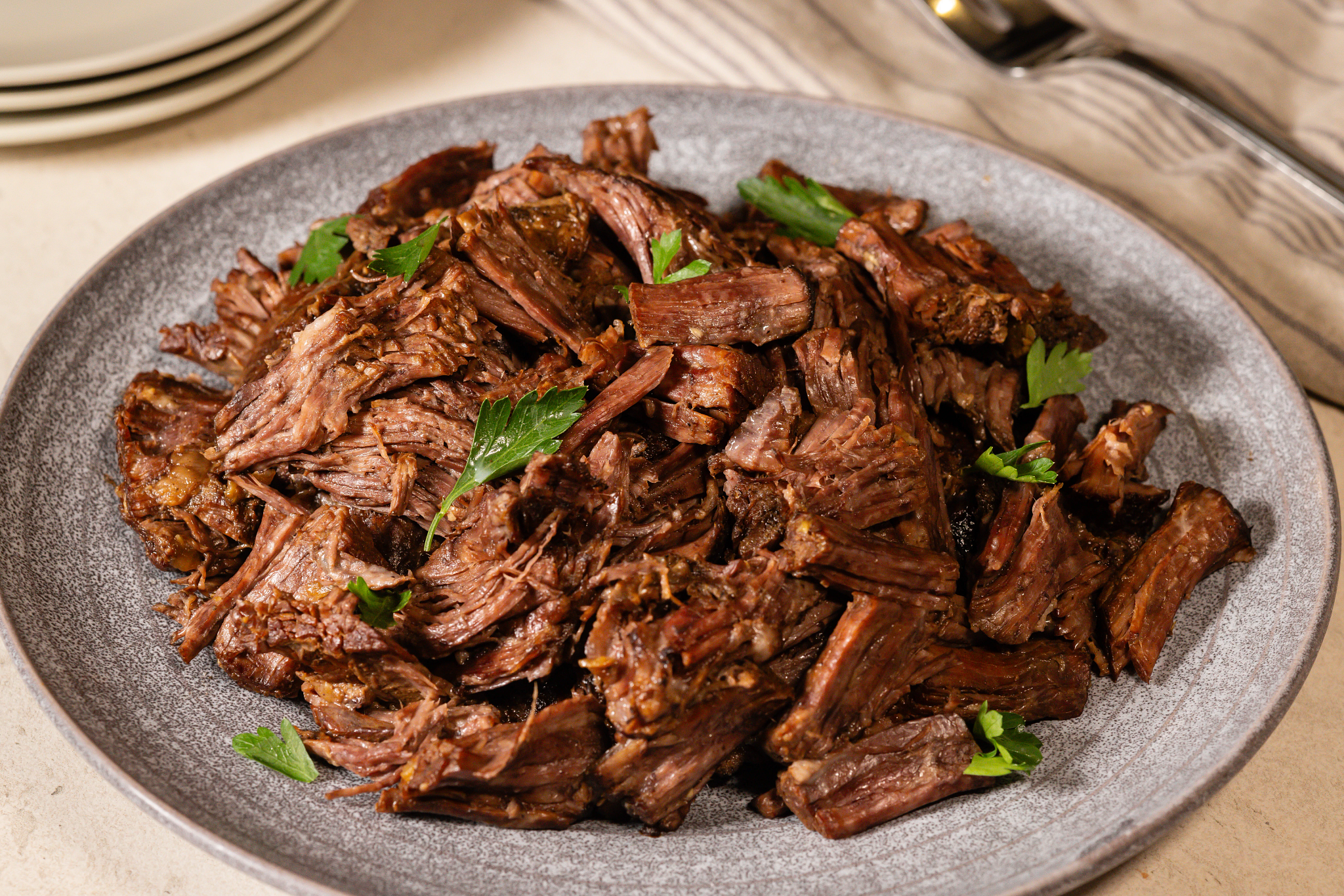 Four-Way Slow Cooker Shredded Beef